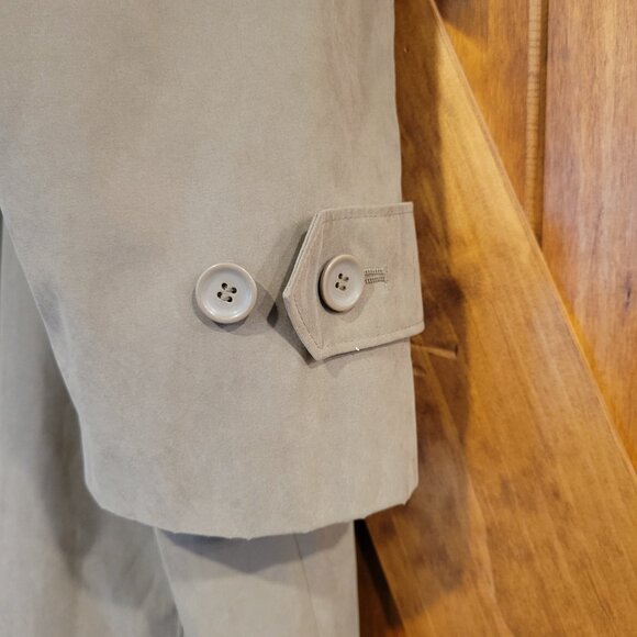 Vintage London Fog Hooded Trench Coat Women’s Plus 24W Tan, Faux Suede Insulated - Picture 6 of 12